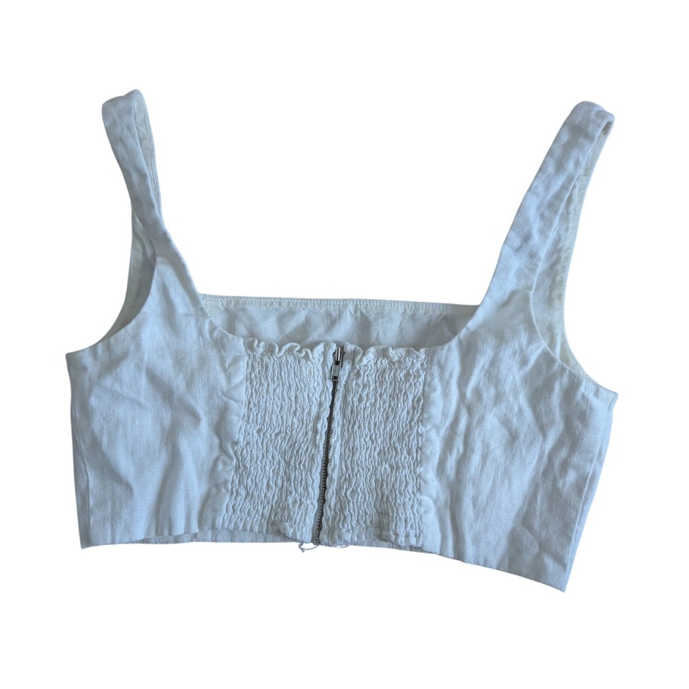Reformation Palm linen‎ two-piece set size 2 white resort vacation chic - Picture 7 of 9